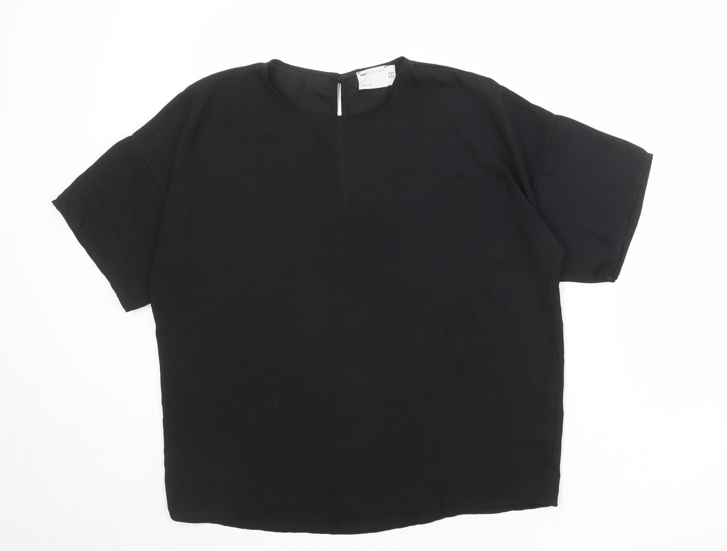 Womens UK Size 8 ASOS Black Basic Blouse