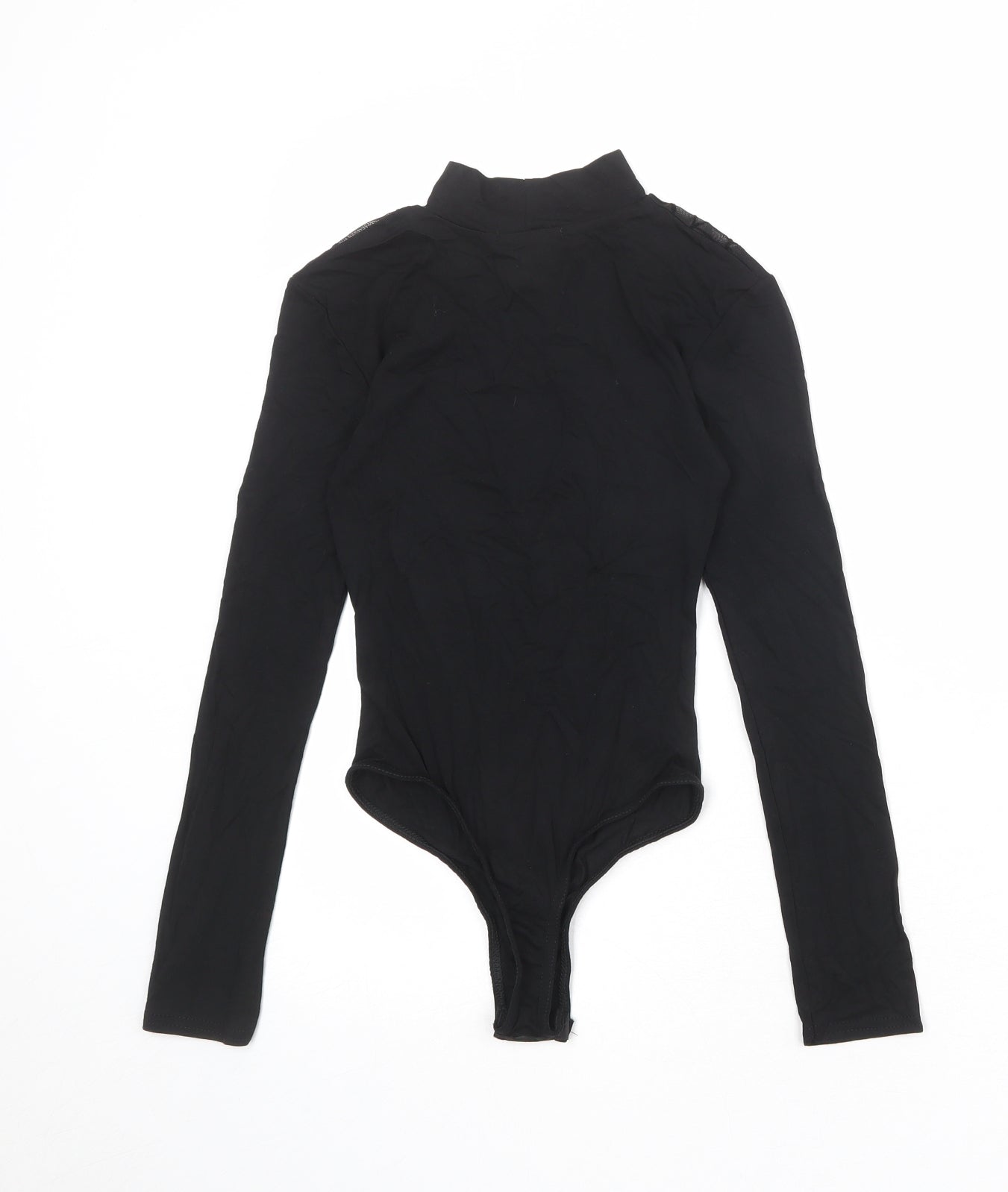 Pink Vanilla Womens Black Viscose Bodysuit One-Piece Size 6 Snap - Spider Web Halloween