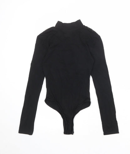 Pink Vanilla Womens Black Viscose Bodysuit One-Piece Size 6 Snap - Spider Web Halloween