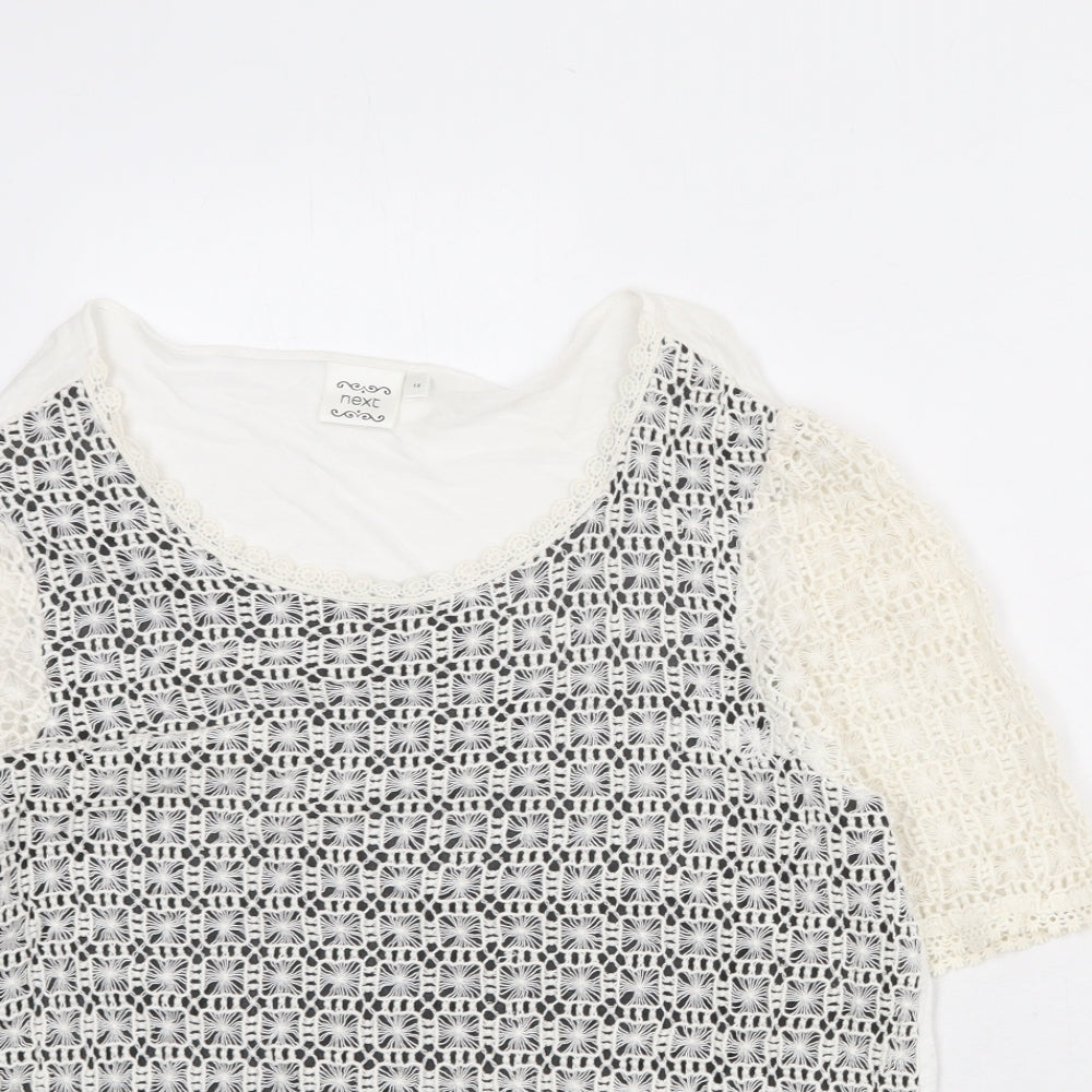 Womens UK Size 14 NEXT Ivory Basic Blouse