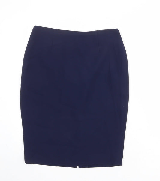 Linea Womens Blue Polyester Straight & Pencil Skirt Size 10 Zip