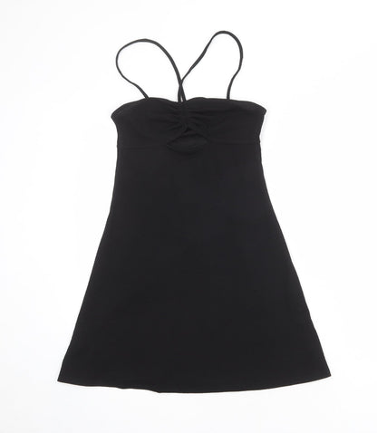 Divided by H&M Womens Black Polyester A-Line Size S Round Neck Pullover