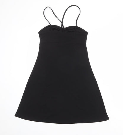 Divided by H&M Womens Black Polyester A-Line Size S Round Neck Pullover