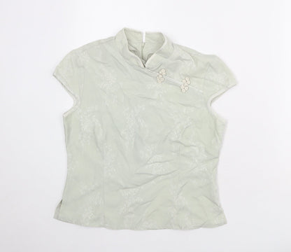 Womens UK Size 14 Select Green Basic Blouse