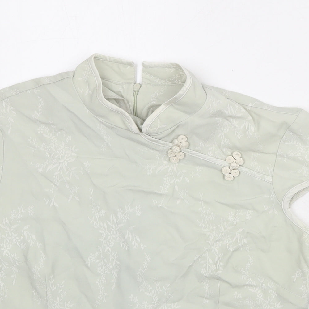 Womens UK Size 14 Select Green Basic Blouse