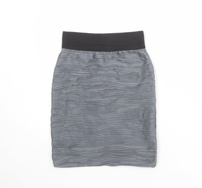 H&M Womens Grey Polyester A-Line Skirt Size 6