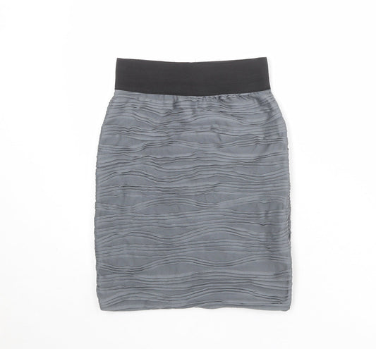 H&M Womens Grey Polyester A-Line Skirt Size 6