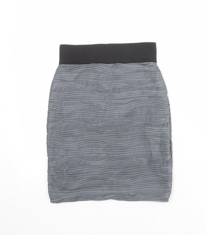 H&M Womens Grey Polyester A-Line Skirt Size 6