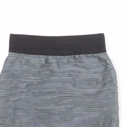 H&M Womens Grey Polyester A-Line Skirt Size 6