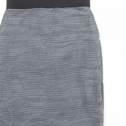 H&M Womens Grey Polyester A-Line Skirt Size 6