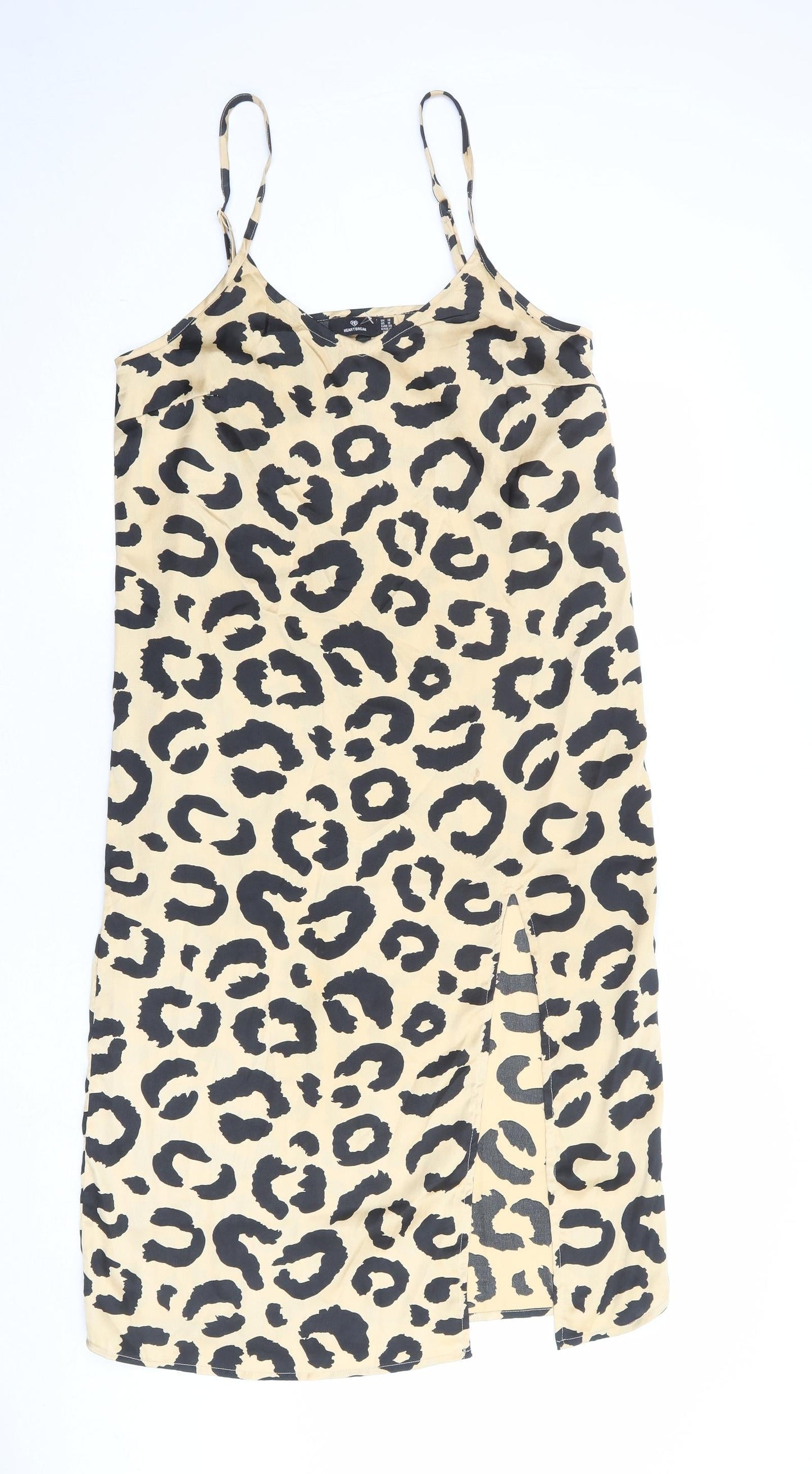 Heartbreak Womens Beige Geometric Polyester Tank Dress Size 10 V-Neck Pullover