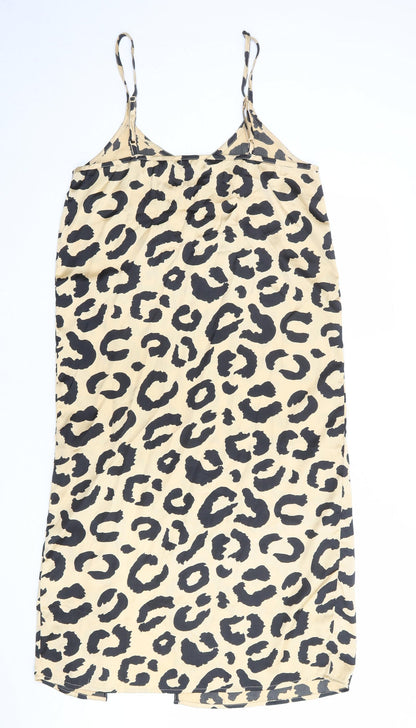 Heartbreak Womens Beige Geometric Polyester Tank Dress Size 10 V-Neck Pullover