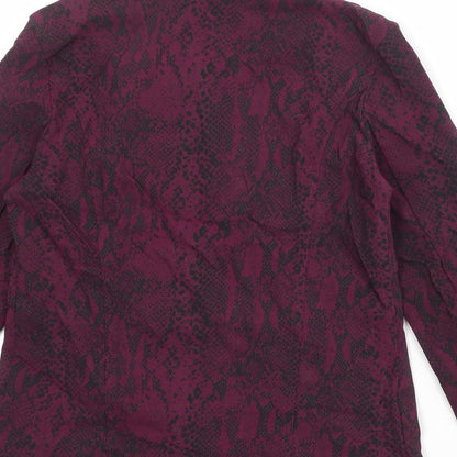 Mr Max Womens Purple Animal Print Biker Jacket Size XS Zip - Snake Print