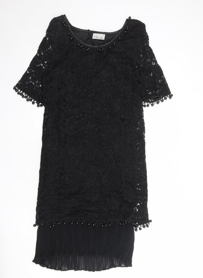 J.Taylor Womens Black Viscose A-Line Size 14 Round Neck Pullover