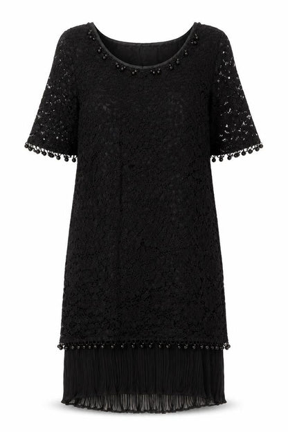 J.Taylor Womens Black Viscose A-Line Size 14 Round Neck Pullover