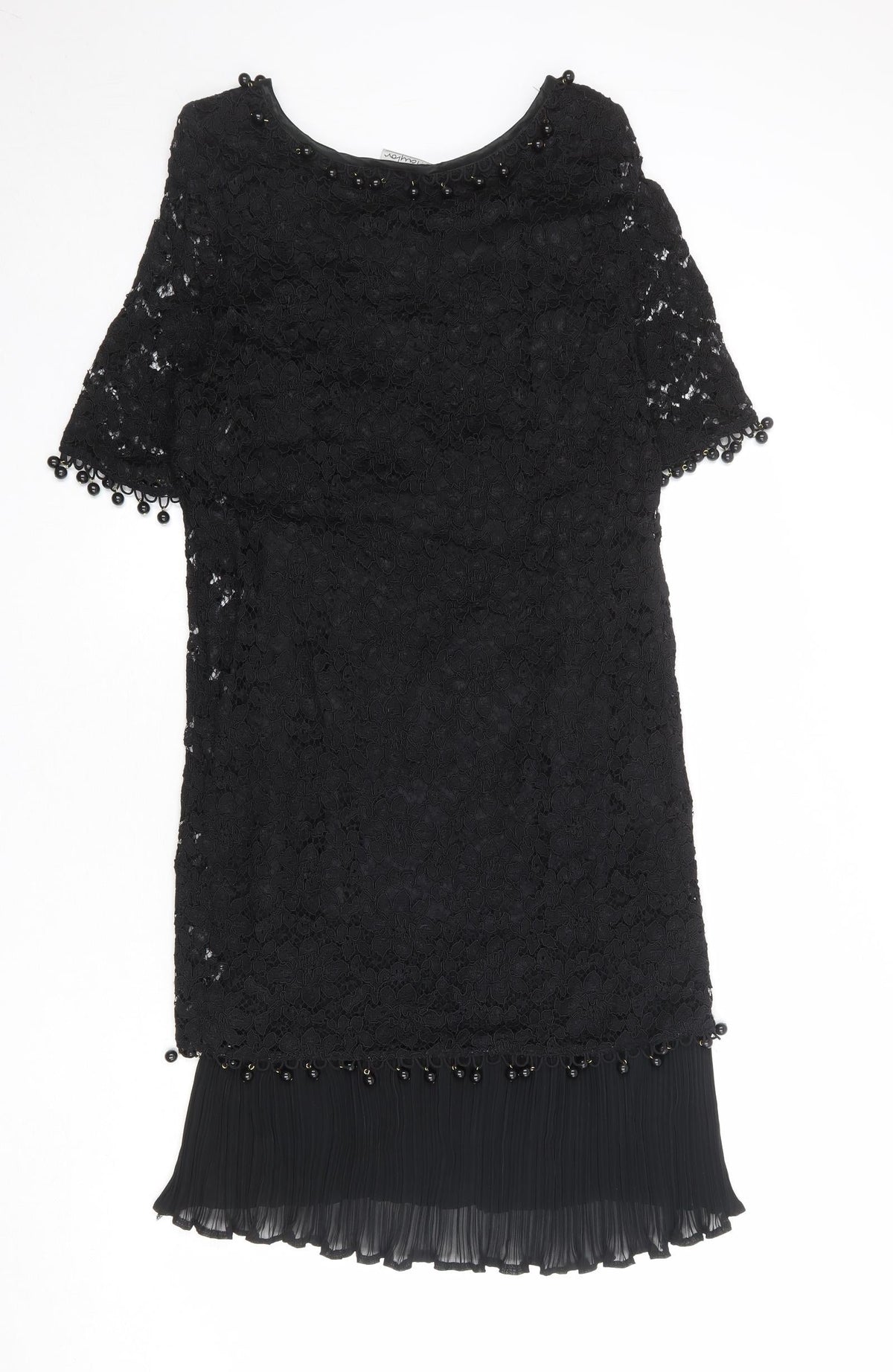 J.Taylor Womens Black Viscose A-Line Size 14 Round Neck Pullover