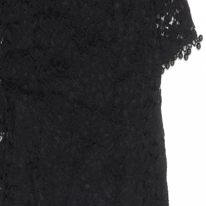 J.Taylor Womens Black Viscose A-Line Size 14 Round Neck Pullover