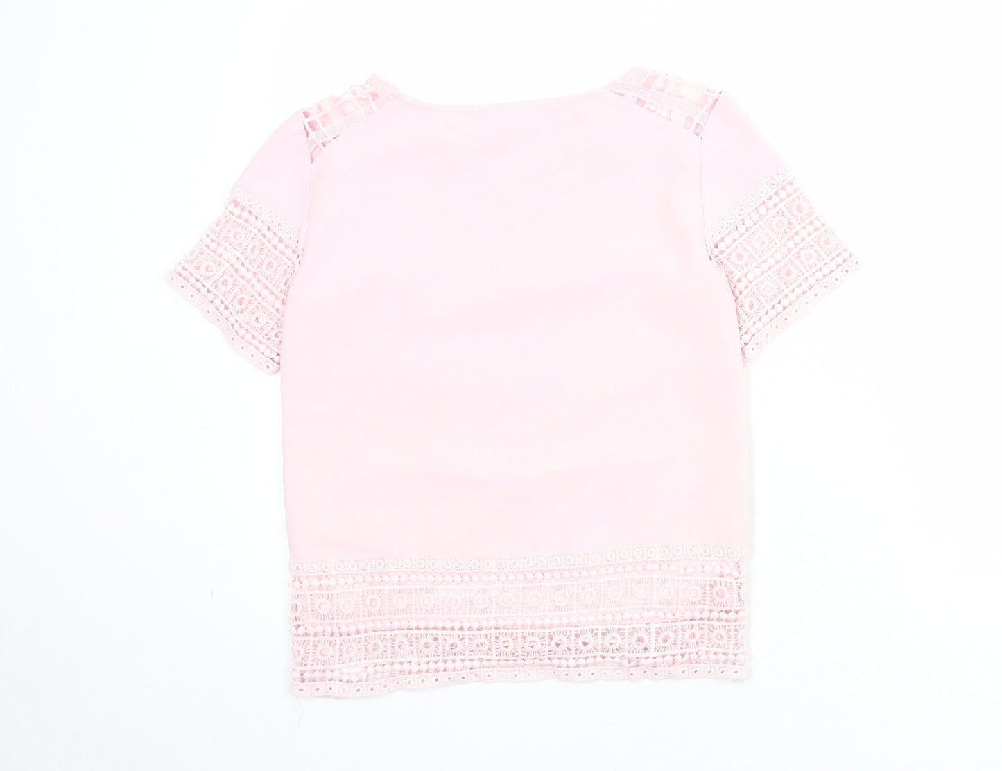 Womens UK Size XS VILA Pink Basic T-Shirt