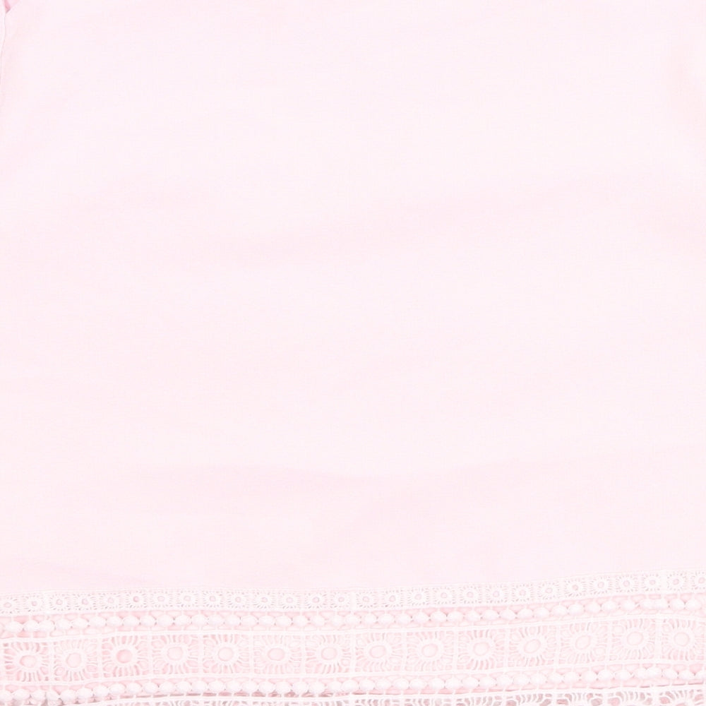 Womens UK Size XS VILA Pink Basic T-Shirt
