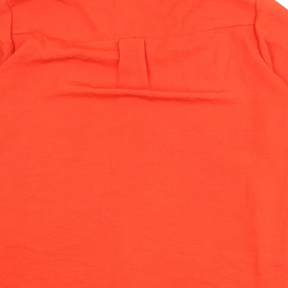 Womens UK Size 12 M&Co Red Basic Button-Up