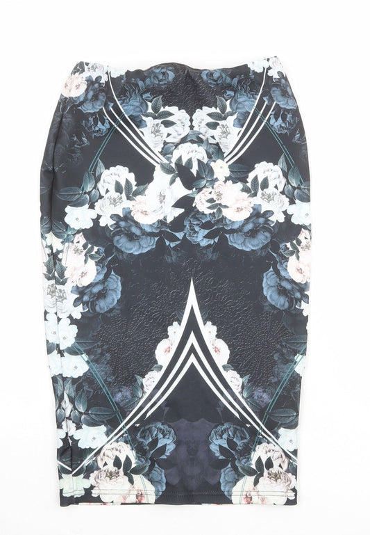 Miss Selfridge Womens Multicoloured Floral Polyester Straight & Pencil Skirt Size 6