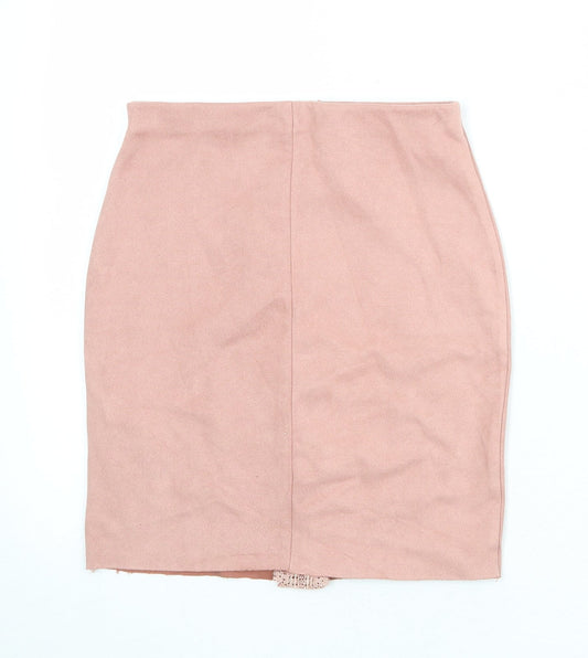 Missguided Womens Pink Polyester Straight & Pencil Skirt Size 6