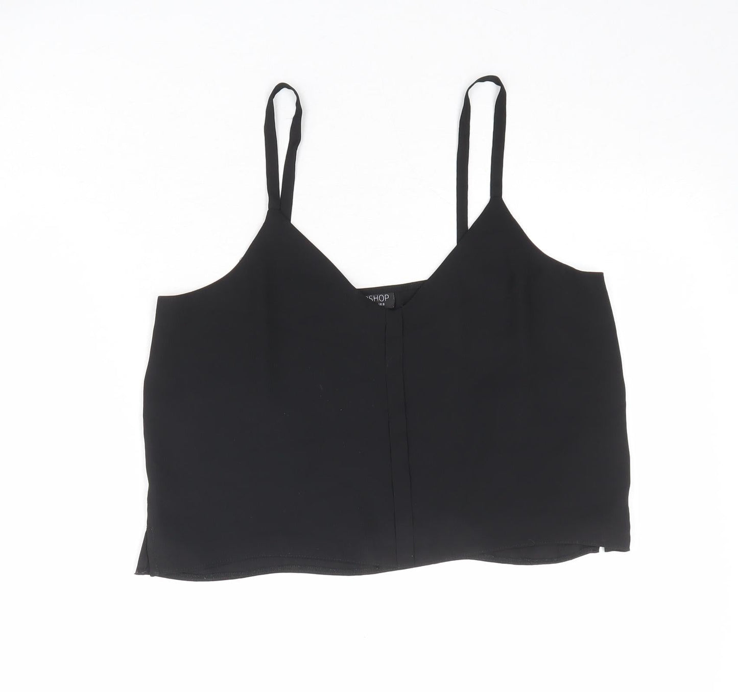 Womens UK Size 8 Topshop Black Cropped Tank