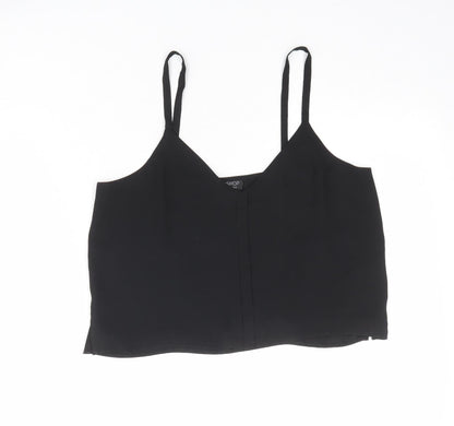 Womens UK Size 8 Topshop Black Cropped Tank