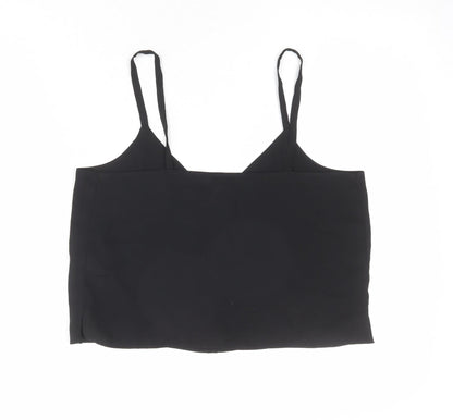 Womens UK Size 8 Topshop Black Cropped Tank