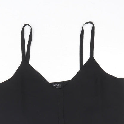 Womens UK Size 8 Topshop Black Cropped Tank