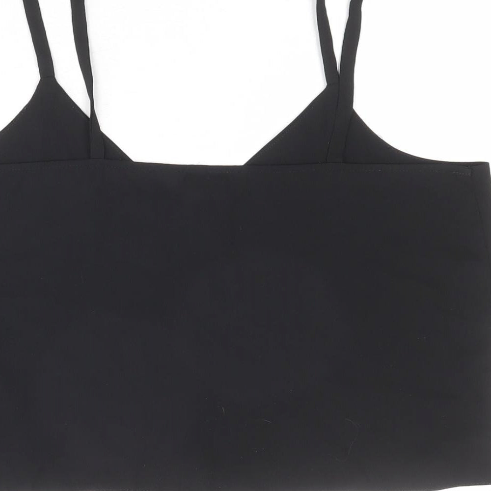 Womens UK Size 8 Topshop Black Cropped Tank