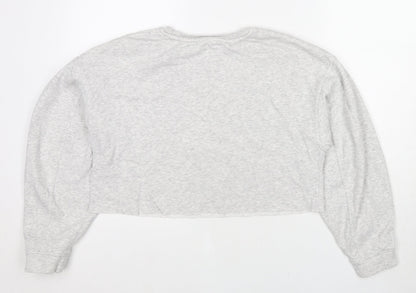 Zara Womens Grey Polyester Pullover Sweatshirt Size L Pullover