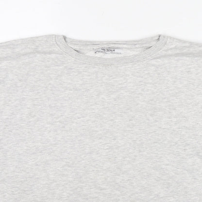 Zara Womens Grey Polyester Pullover Sweatshirt Size L Pullover