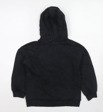 Netflix Girls Black Cotton Pullover Hoodie Size 8-9 Years Pullover - Stranger Things