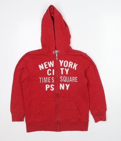Aeropostale Boys Red Cotton Full Zip Hoodie Size 10 Years Zip - New York City