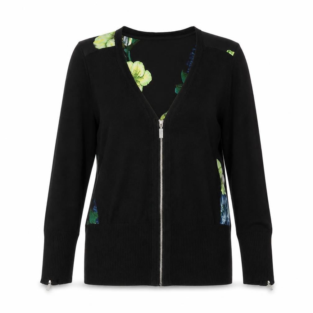 Womens UK Size 10 Debenhams Black Full Zip Jumper