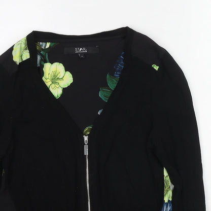 Womens UK Size 10 Debenhams Black Full Zip Jumper