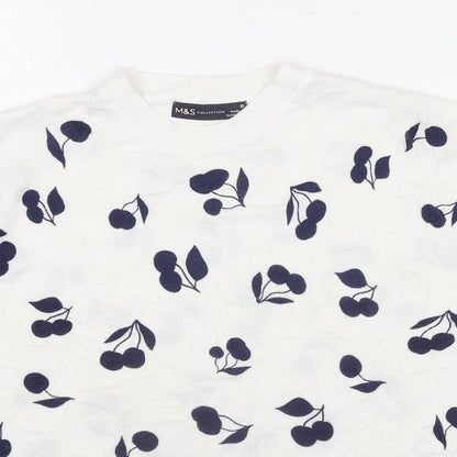 Womens UK Size 10 Marks and Spencer White Pullover Jumper