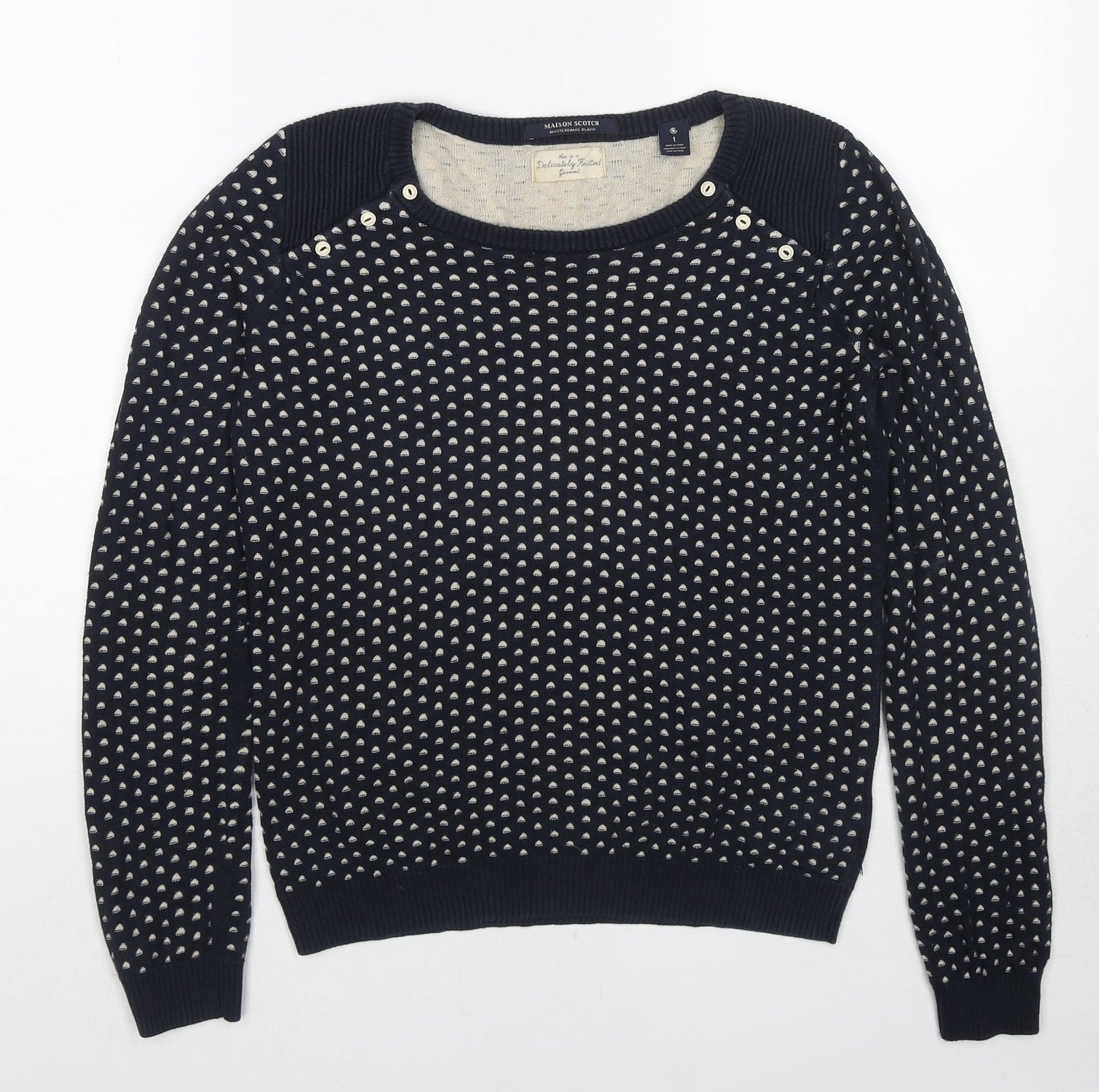 Womens UK Size S Maison Scotch Black Pullover Jumper