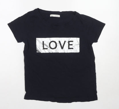 Womens UK Size S Sfera Blue Basic T-Shirt