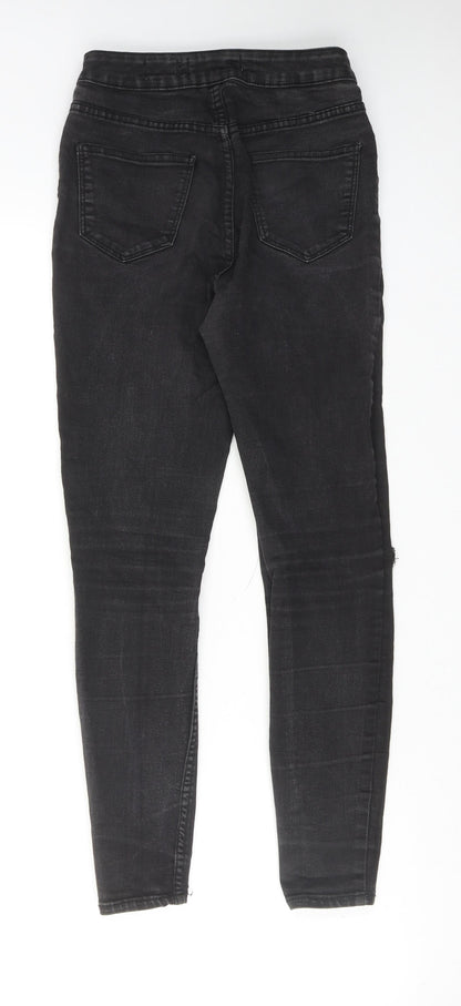 New Look Womens Black Cotton Skinny Jeans Size 8 Regular Zip