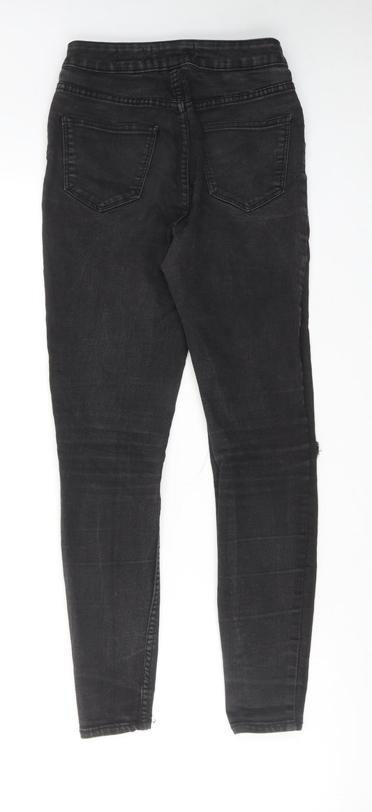 New Look Womens Black Cotton Skinny Jeans Size 8 Regular Zip