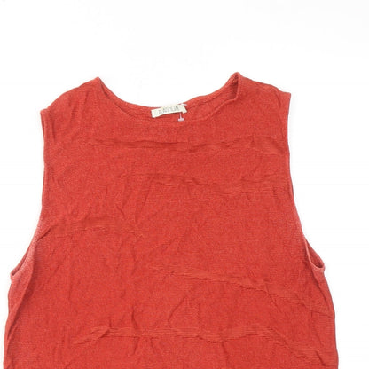 Womens UK Size L Platinum Red Basic Tank
