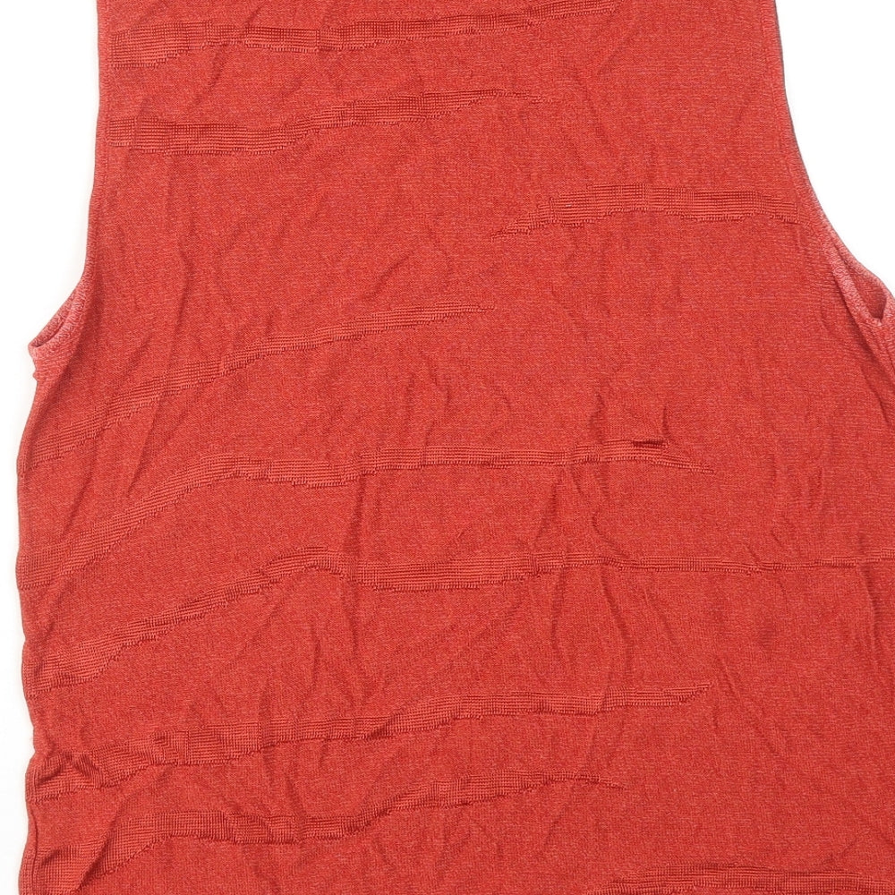 Womens UK Size L Platinum Red Basic Tank