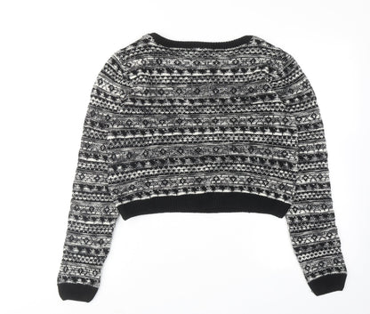 Womens UK Size M BLUE VANILLA Black Pullover Jumper