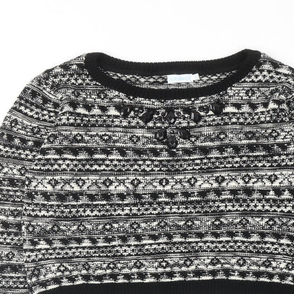 Womens UK Size M BLUE VANILLA Black Pullover Jumper