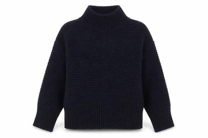 Topshop Womens Blue Mock Neck Acrylic Pullover Jumper Size 8