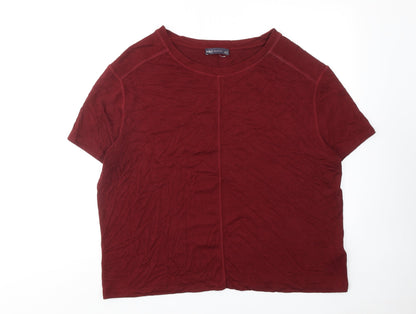 Womens UK Size L Marks and Spencer Red Basic T-Shirt