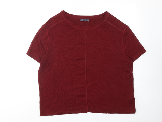 Womens UK Size L Marks and Spencer Red Basic T-Shirt