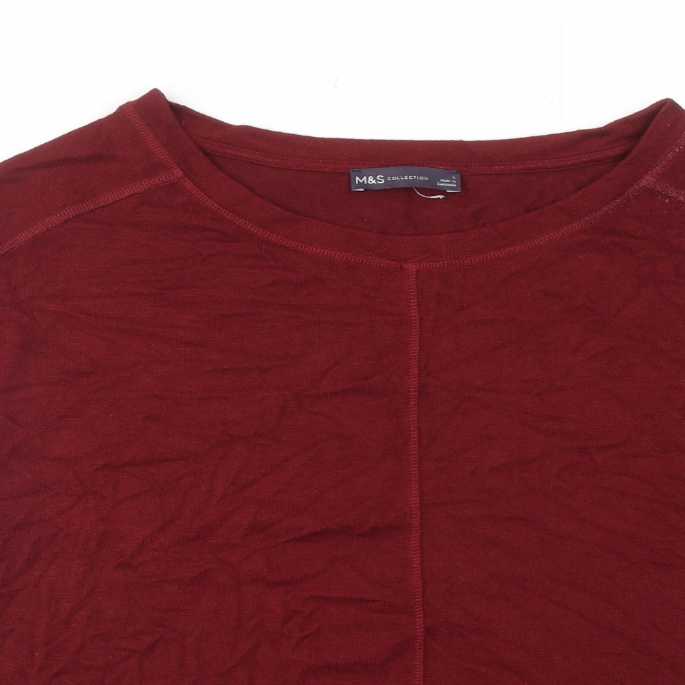 Womens UK Size L Marks and Spencer Red Basic T-Shirt